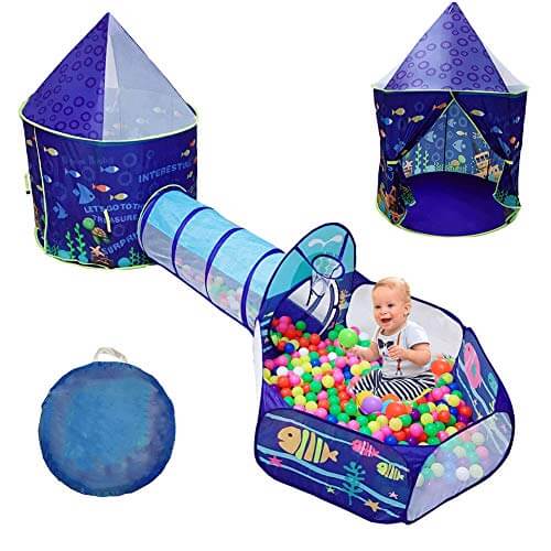 LOJETON 3pc Ocean World Kids Play Tent