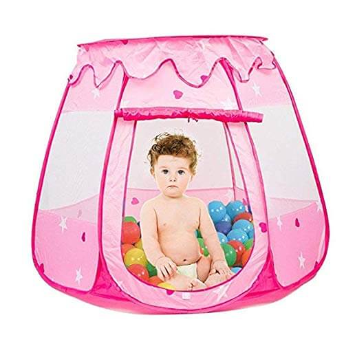 Famoy Folding Pink Princess Play Tent