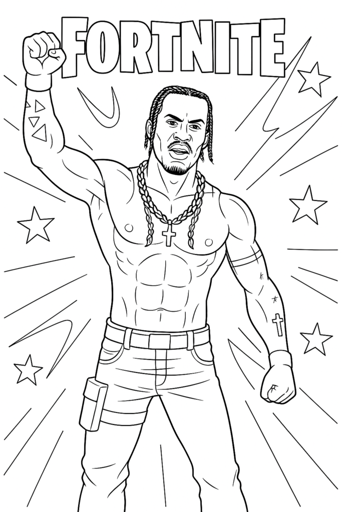 15 Fortnite Coloring Pages TheToyZone - Travis Scott Fornite 683x1024