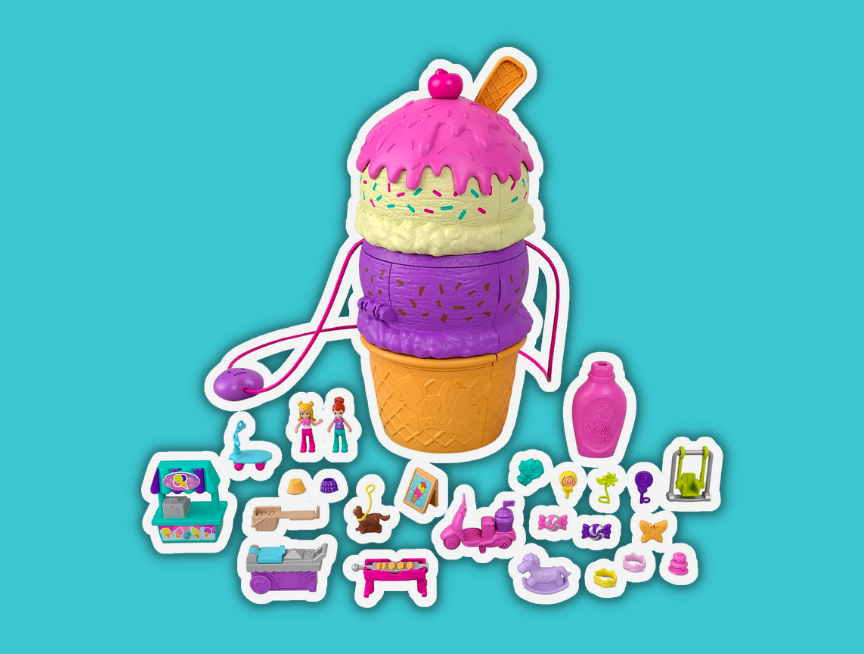 15. Polly Pocket Spin ‘n Surprise Ice Cream Cone Playset