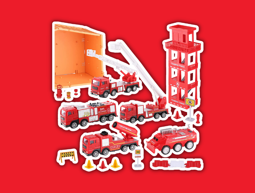 13 iPlay iLearn Kids Fire Trucks Toy