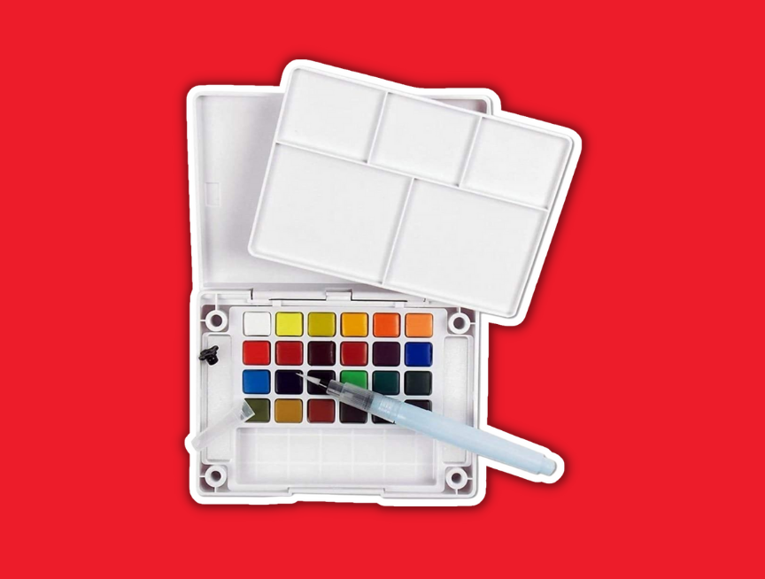 19 Sakura XNCW 24N 24 Assorted Watercolors Field Sketch Set with Brush