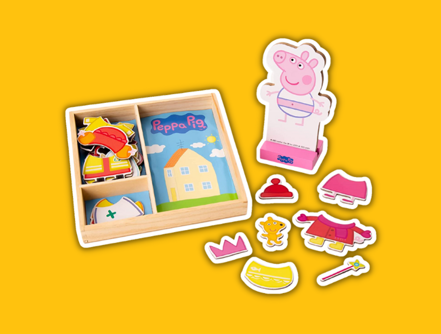 16 Peppa Pig Magnetic Wood Dress Up Puzzle