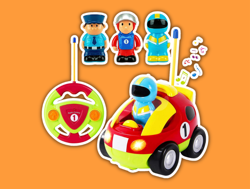 2 My First Cartoon RC Race Car Remote Control Toy