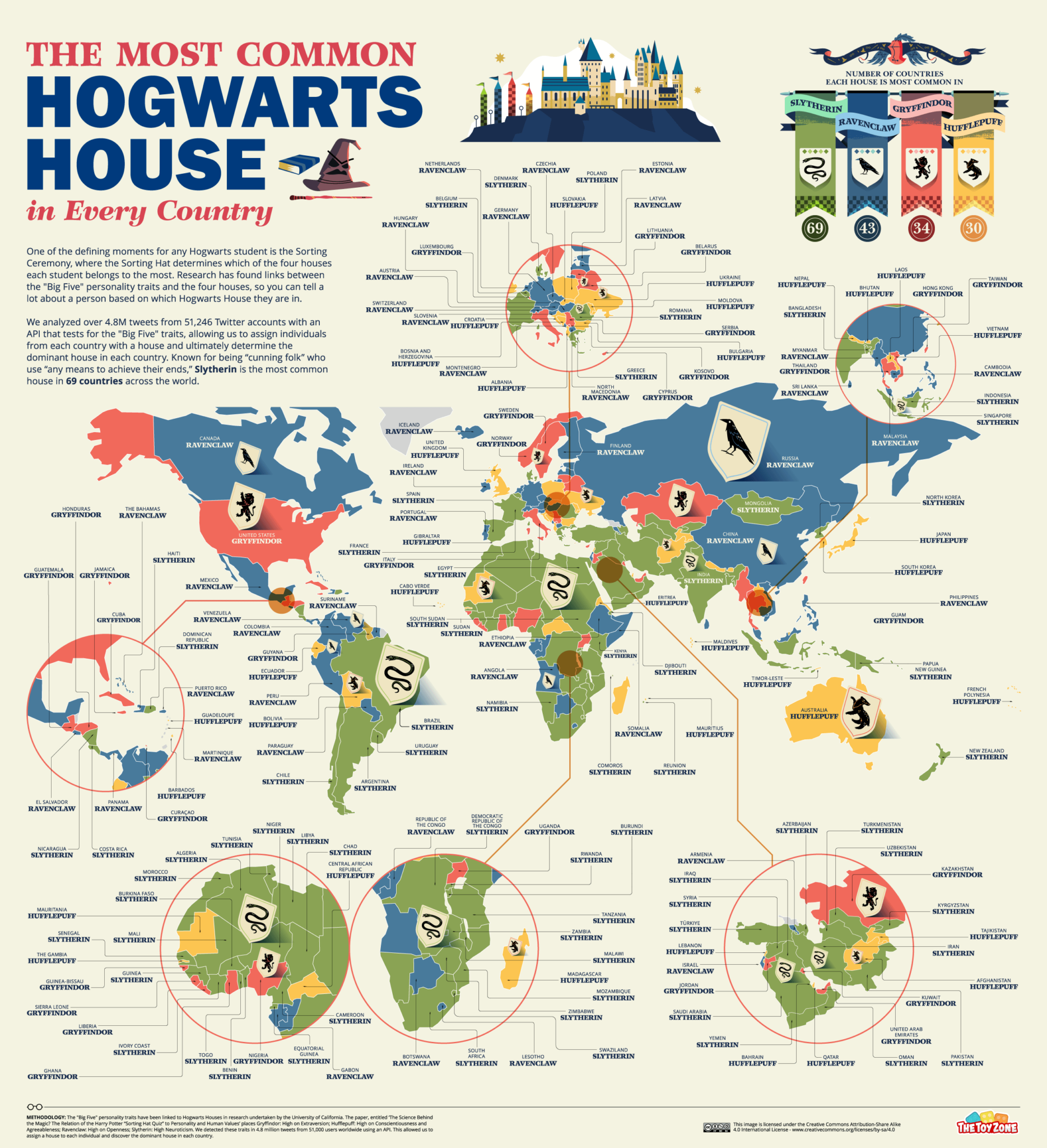 The Most Common Hogwarts House in Every Country and U.S. State TheToyZone