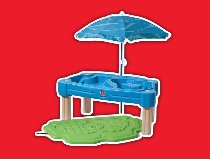 3 Step2 Cascading Cove Sand Water Table with Umbrella