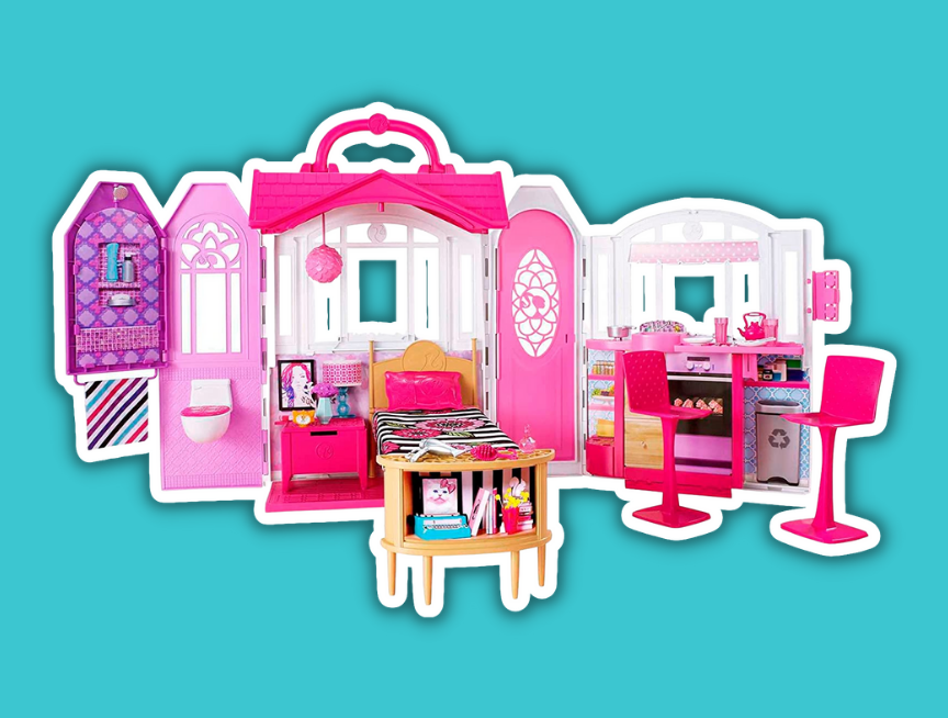 4 Barbie Glam Getaway Portable Dollhouse Playset