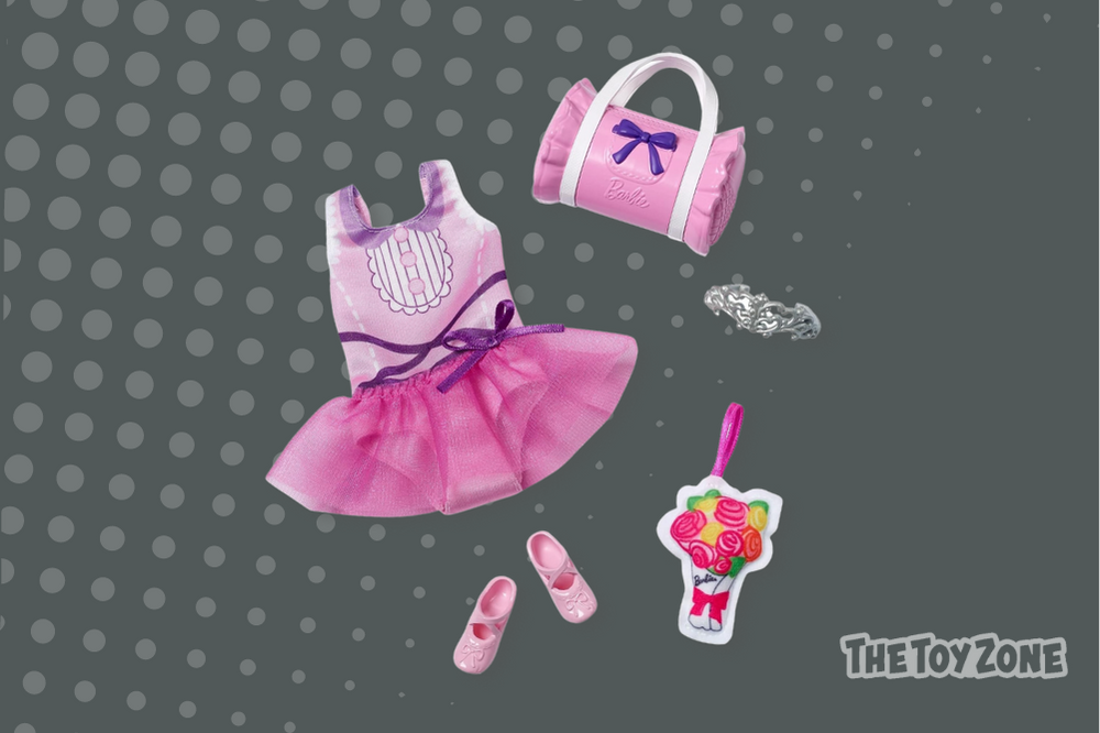 Barbie Doll Clothes Inspired By Roxy, Complete Look with 2 Accessories,  Tie-Dye Roxy T-Shirt, Pink Skirt, Fanny Pack & Sunglasses, Gift for Kids 3  to 8 Years Old 