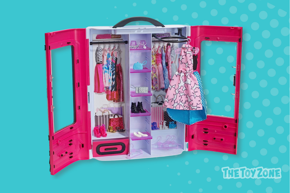  Barbie Fashionistas Doll & Playset, Ultimate Closet with Barbie  Clothes (3 Outfits) & Fashion Accessories Including 6 Hangers : Toys & Games