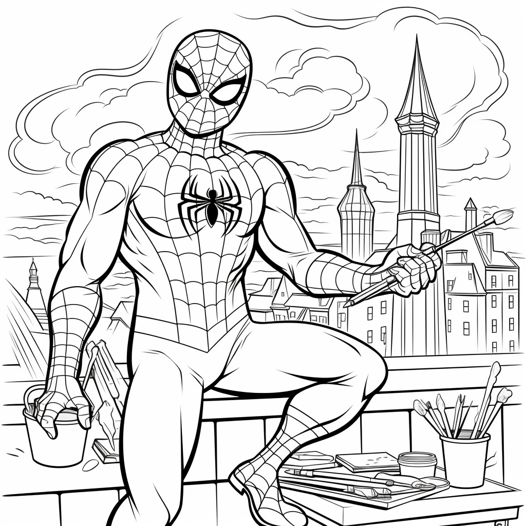 spiderman coloring page