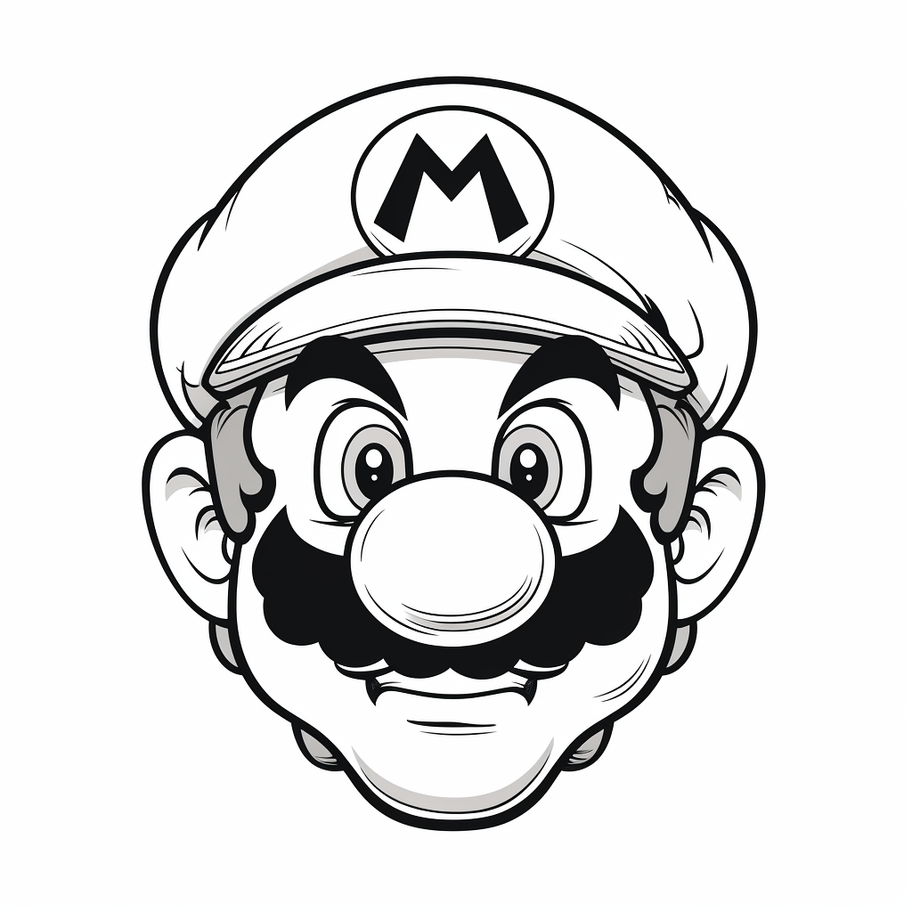 Delrond Coloring page of Super Marios head with a white backgro 5866cc56 9cc4 4c92 8b71 adfd66c62cf3