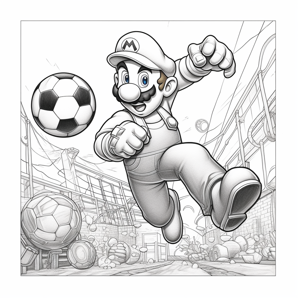 Delrond coloring page with white background showing Super Mario cee12641 a143 4a2b 885e 3262deac47d2