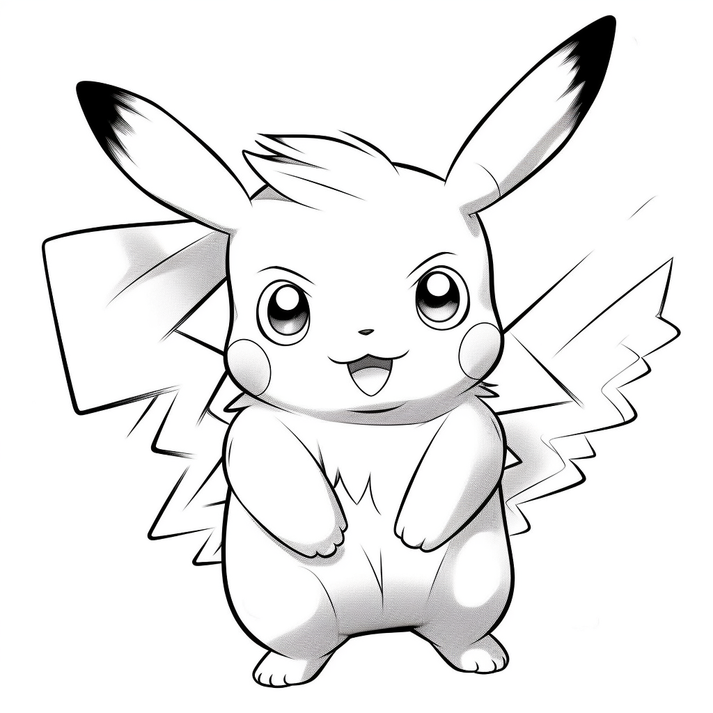 Pikachu alone coloring page 1