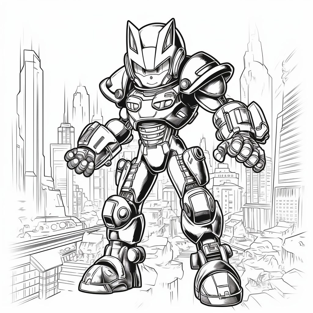 Sonic the hedgehog in power armor