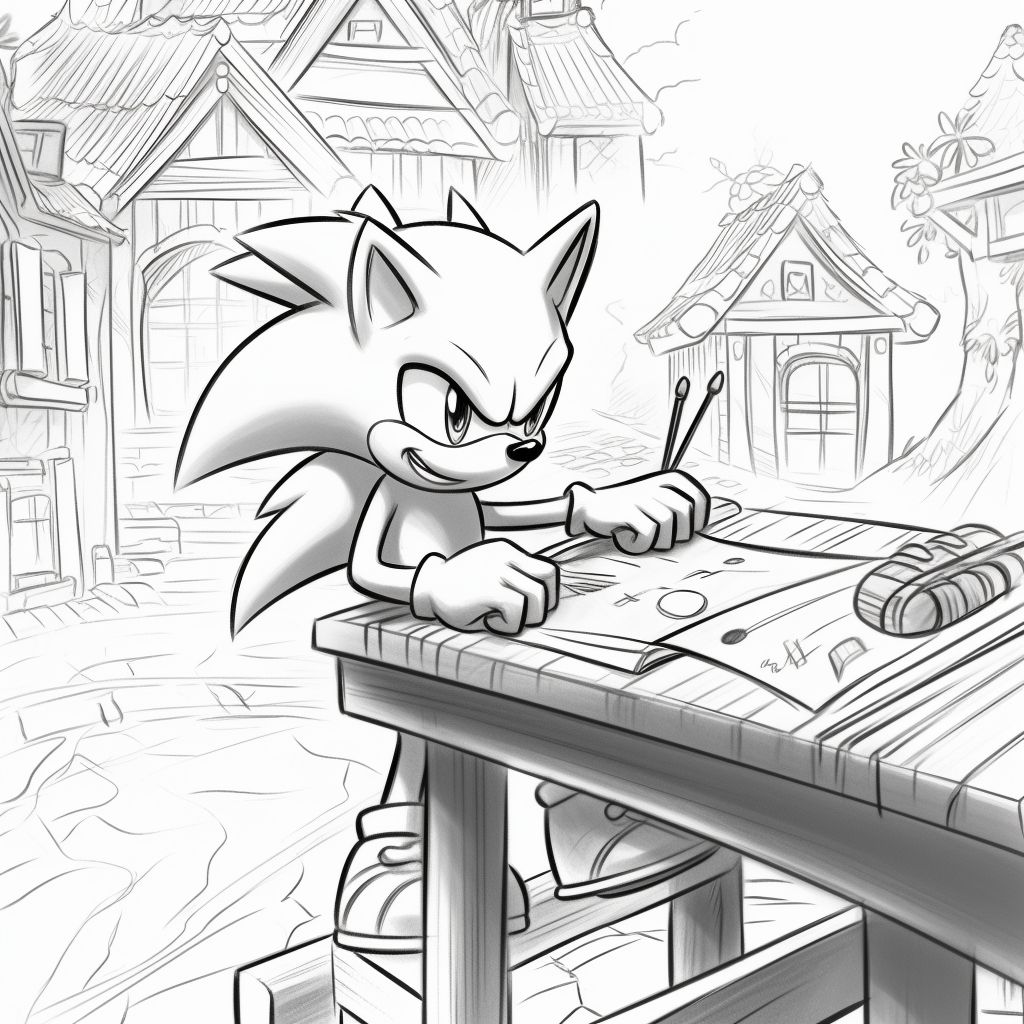 Sonic the hedgehog studying