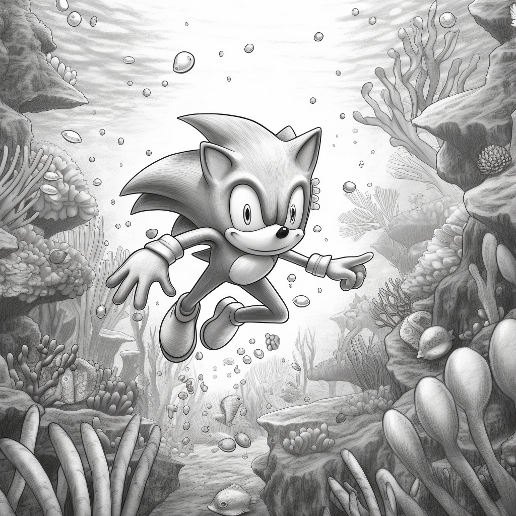 Sonic the hedgehog underwater