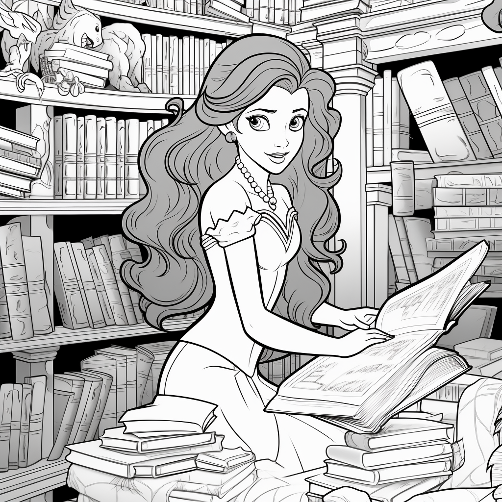 Ariel Visiting an Underwater Library