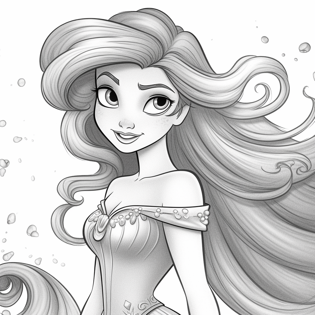 ariel and sisters coloring pages