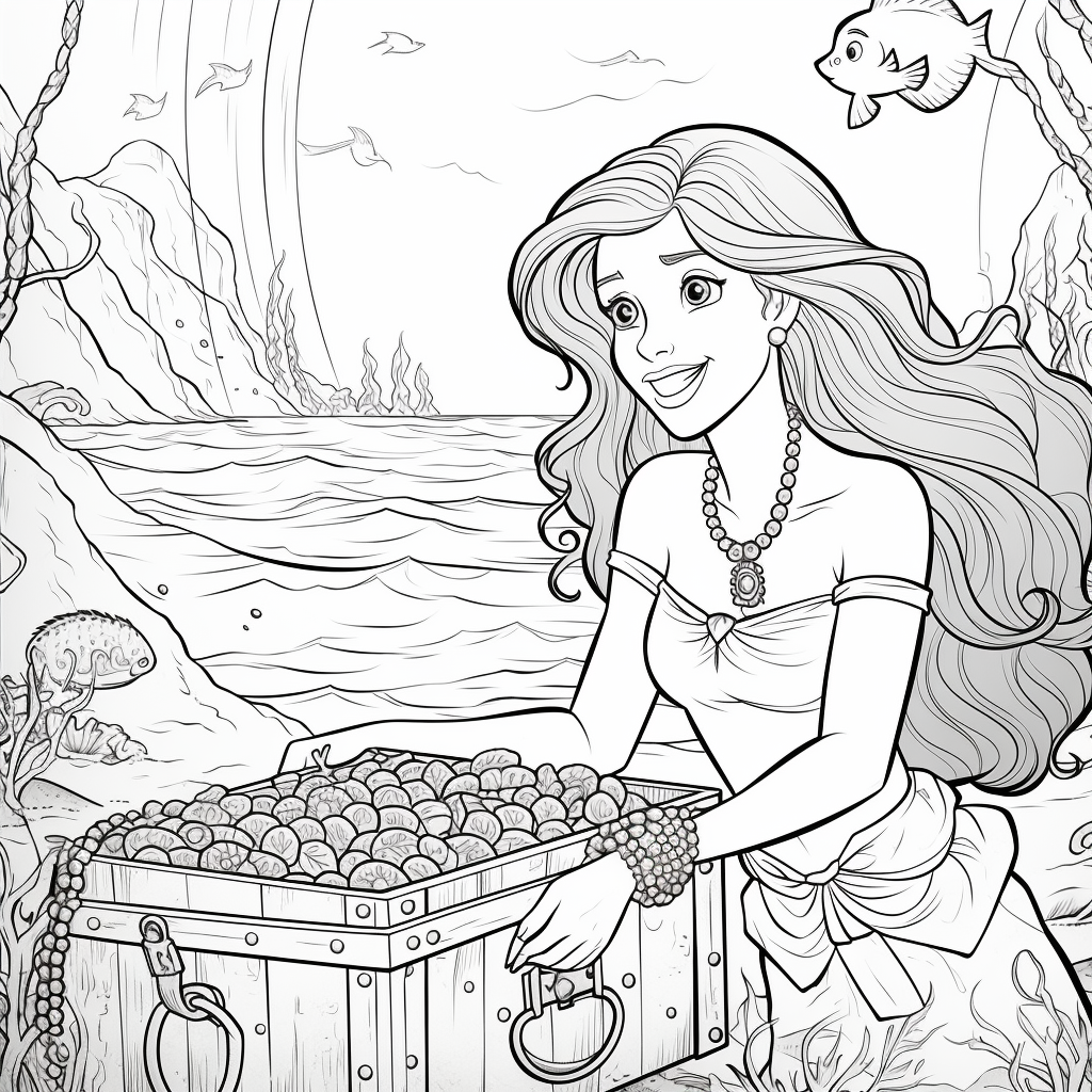 ariel and sisters coloring pages