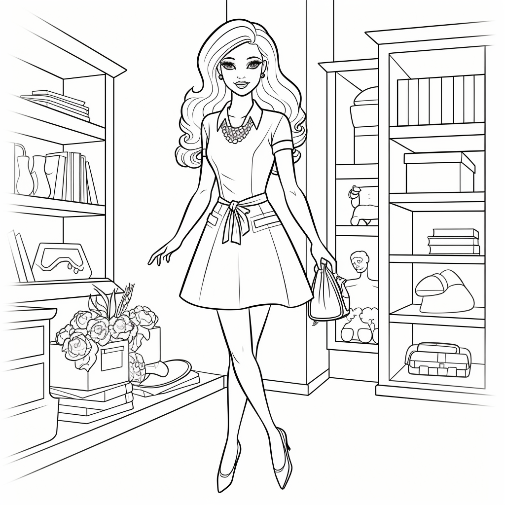 barbie fashion coloring pages