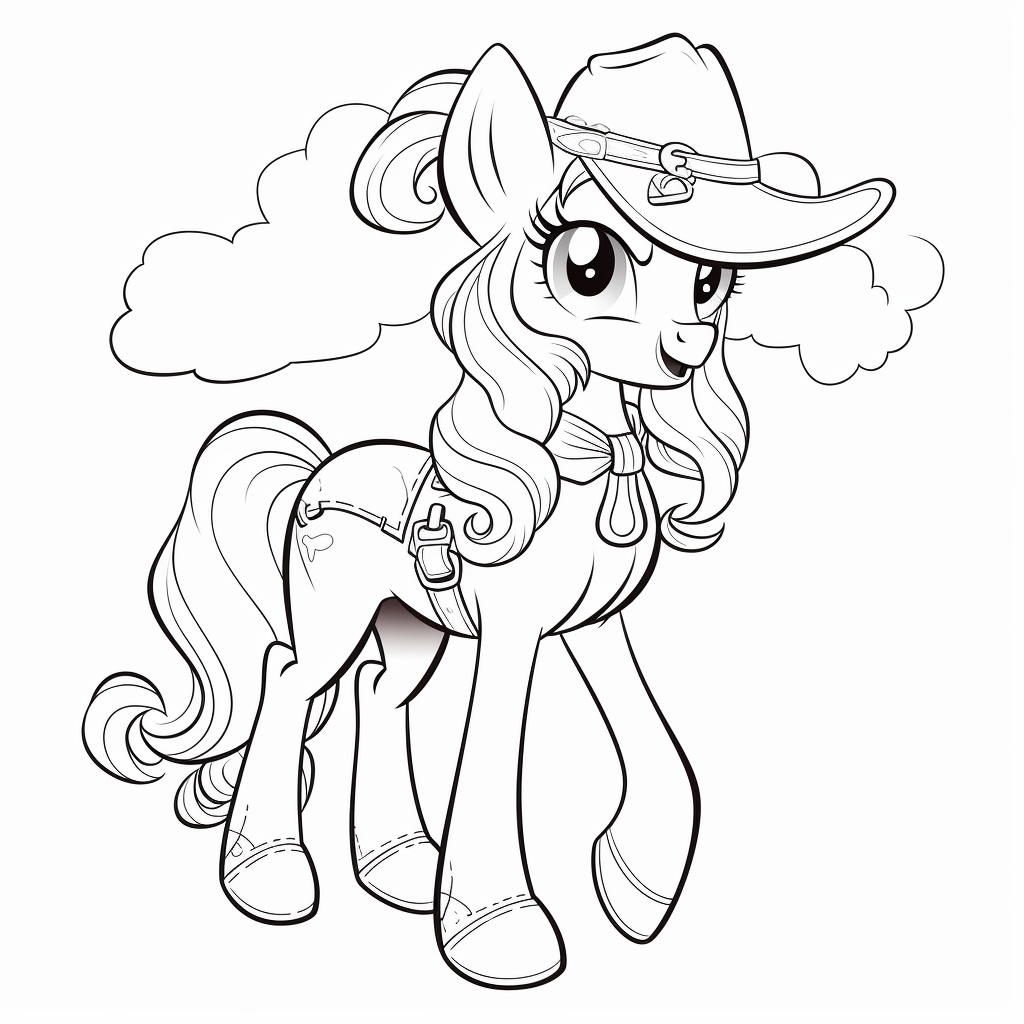 14 Applejack cowboy coloring page