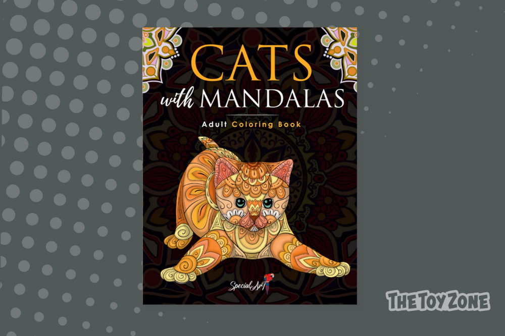 25 Cats with Mandalas Adult Coloring Book