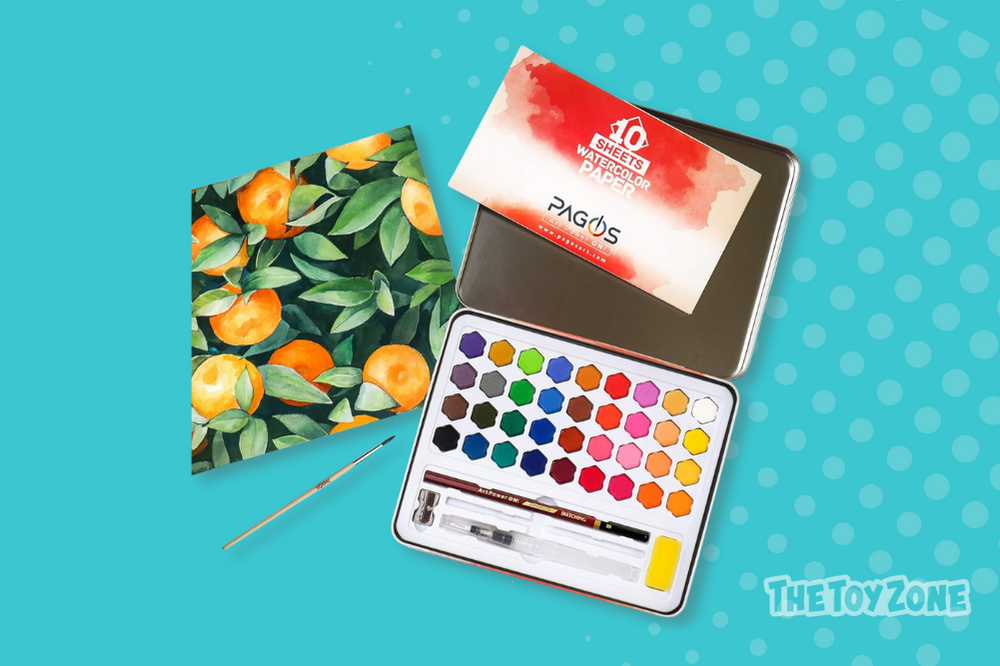 9 PAGOS Watercolor Paint Set