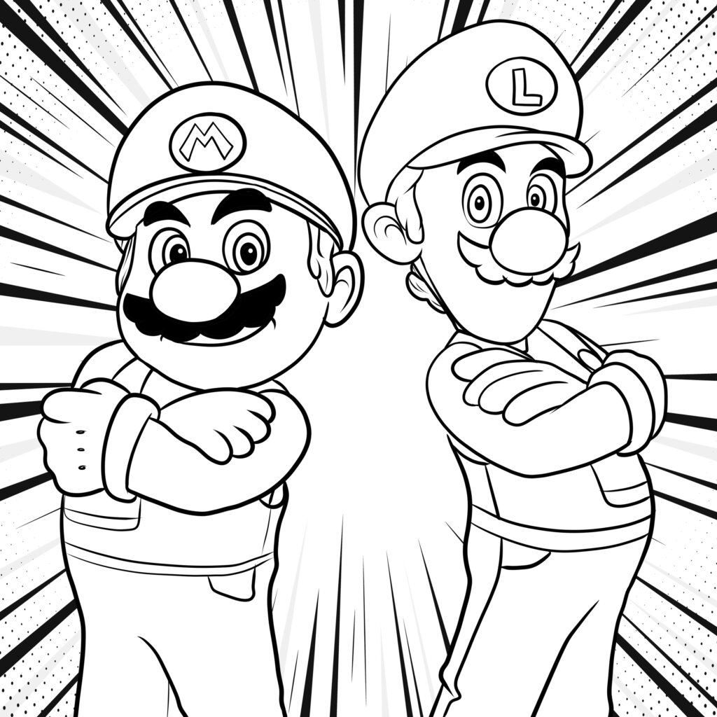 Super Mario And Luigi Coloring Pages Super Mario And Luigi Coloring Pages