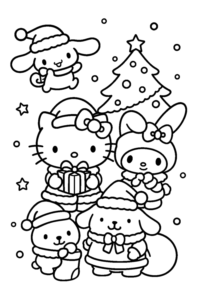 Cinnamoroll Christmas and Friends BW