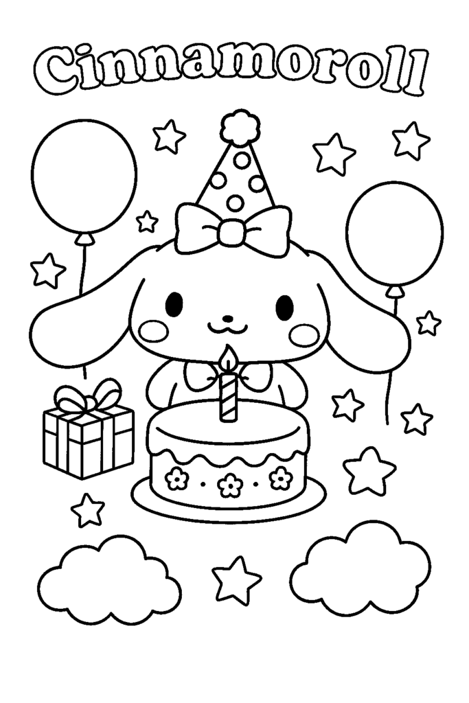 Cinnamoroll Happy Birthday BW