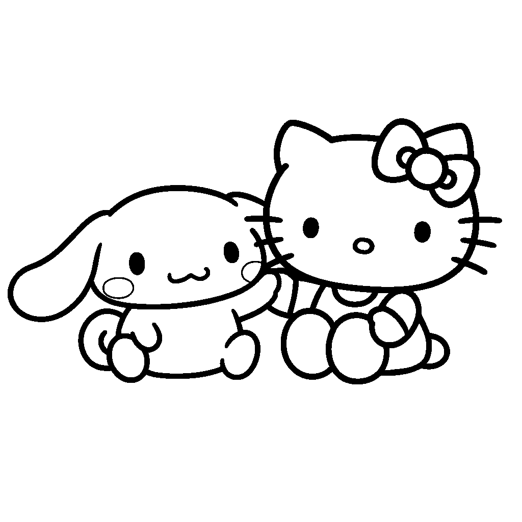 Cinnamoroll and Hello Kitty BW