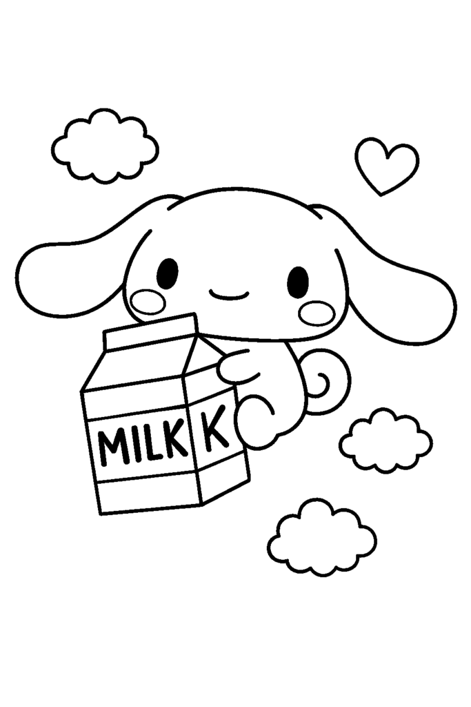Cinnamoroll and Milk BW