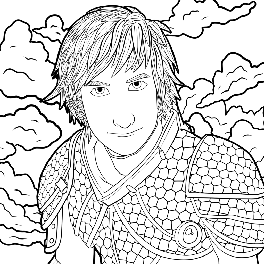 Hiccup how to train your dragon coloring page