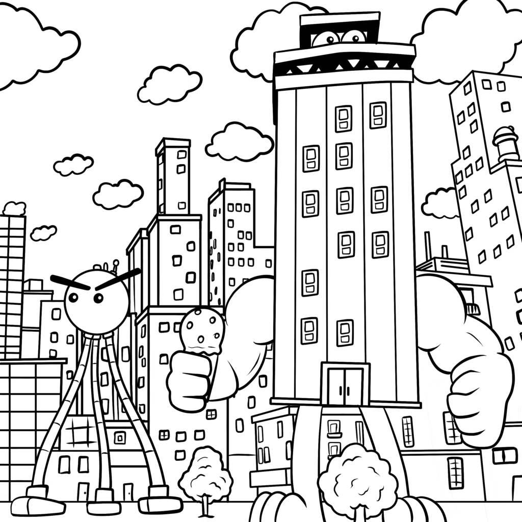 Dog Man Movie scene coloring page