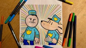 Dog man coloring pages