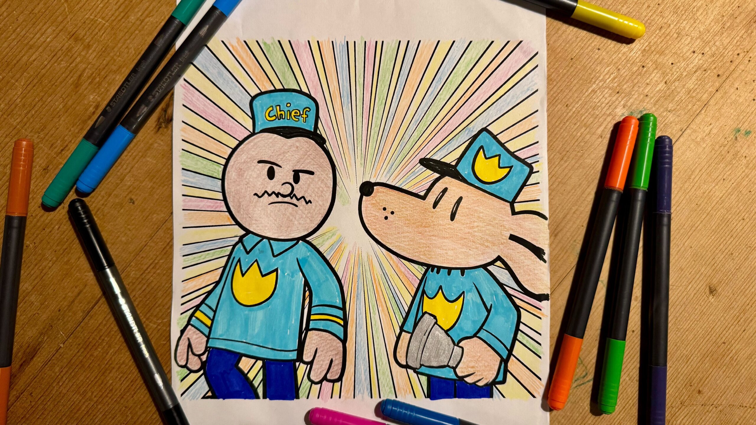 Dog man coloring pages