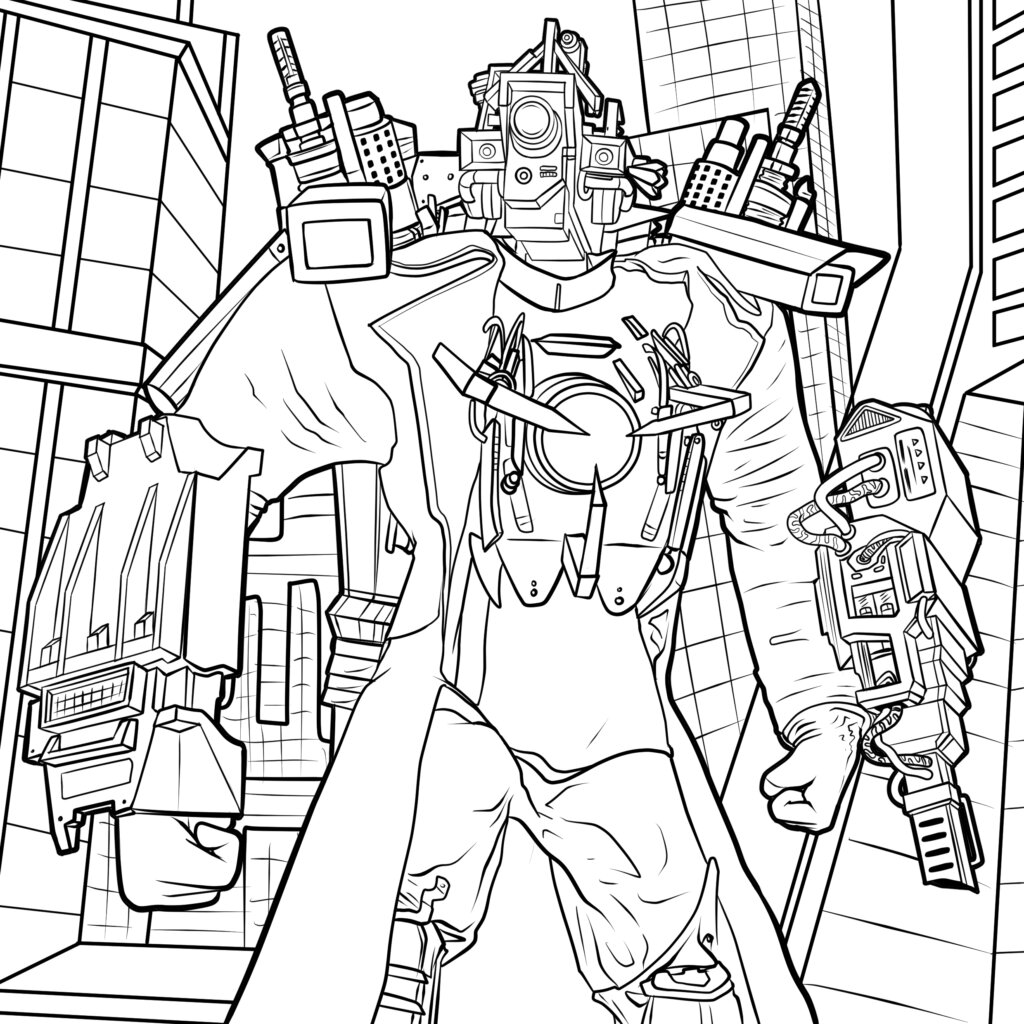 Titan Cameraman 2.0 coloring page